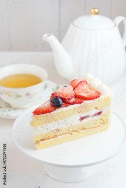 Fototapeta いちごのショートケーキ