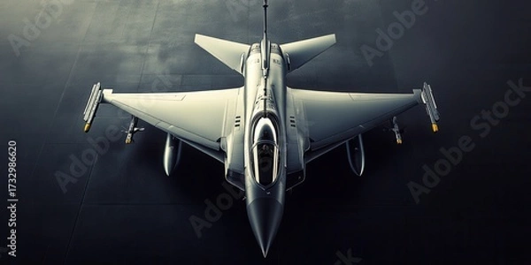 Obraz Military Jet on Display at an Airbase With Detailed Design Features