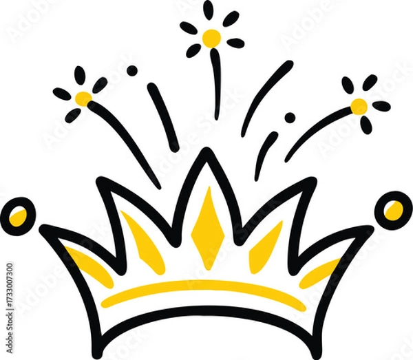 Obraz crown with fireworks sparkling clipart on white ba.eps
