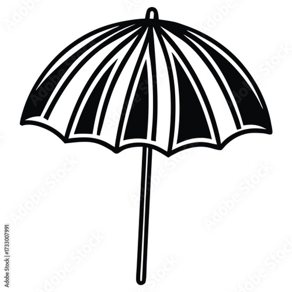 Obraz cute cartoon beach umbrella vector illustration on (1).eps