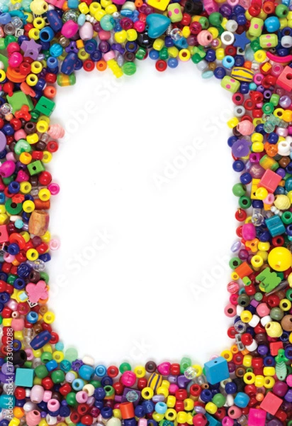 Obraz Cheerful Frame of Small, Colorful Plastic Beads.