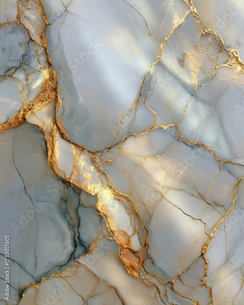 Fototapeta Luxury Marble Texture with Golden Veins Elegant Festive Design on Transparent Background