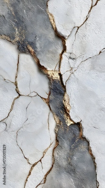Fototapeta Beautiful gray and white marble background with gold veins displaying natural stone textures in a modern design aesthetic