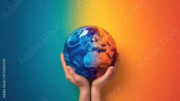 Fototapeta Beautiful view of planet Earth with vibrant colors showcasing global environment natural landscape ecological diversity and sustainability concepts