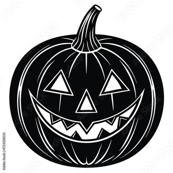 Obraz pumpkin with carved jack o  lantern face illustrat.eps