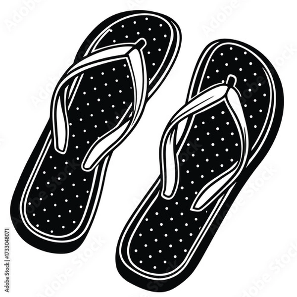 Fototapeta cute flip flops cartoon clipart on white backgroun (1).eps