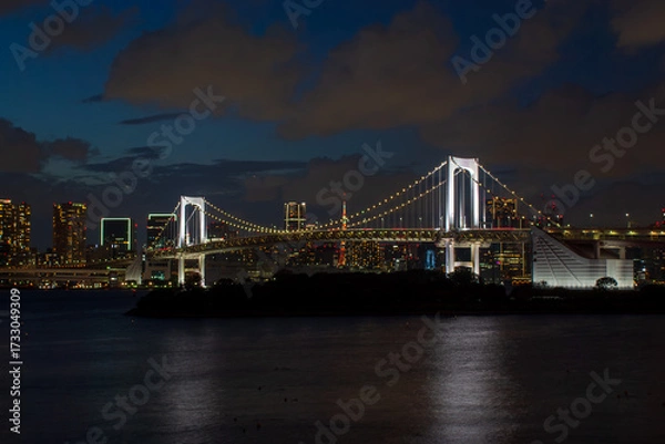 Obraz レインボーブリッジと街並みの夜景