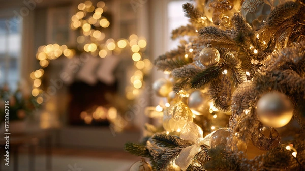 Obraz 光に包まれたクリスマスツリー