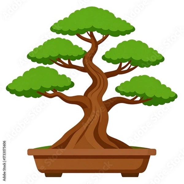Obraz Stylized bonsai tree illustration