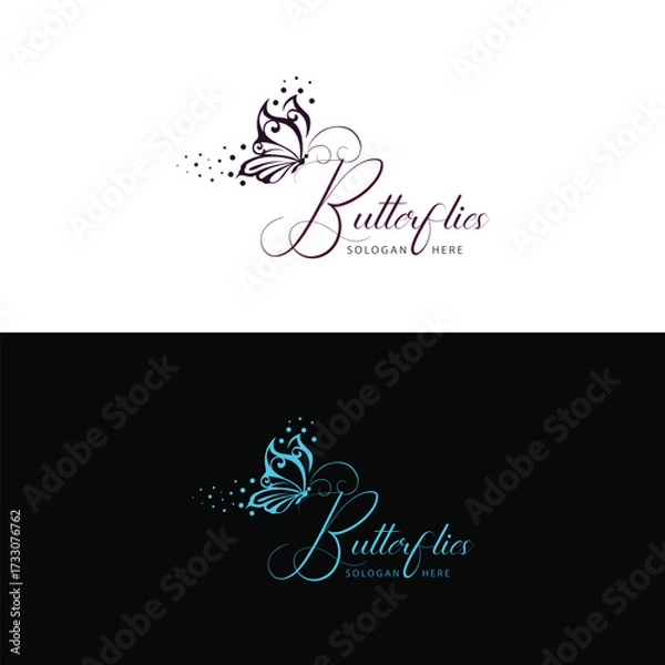 Obraz Butterfly logo design vector illustration template