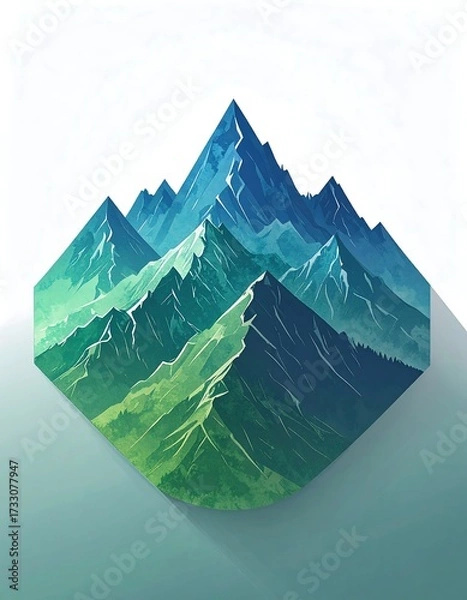 Obraz Stylized mountain range graphic
