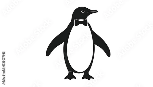Obraz Stylized penguin with bow tie