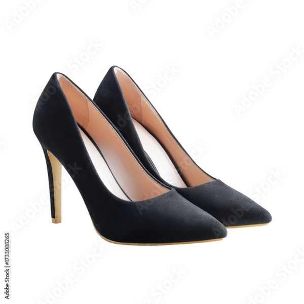 Fototapeta Elegant Black High Heel Shoes with Pointed Toe and Stylish Design for Formal Occasions and Fashion Events