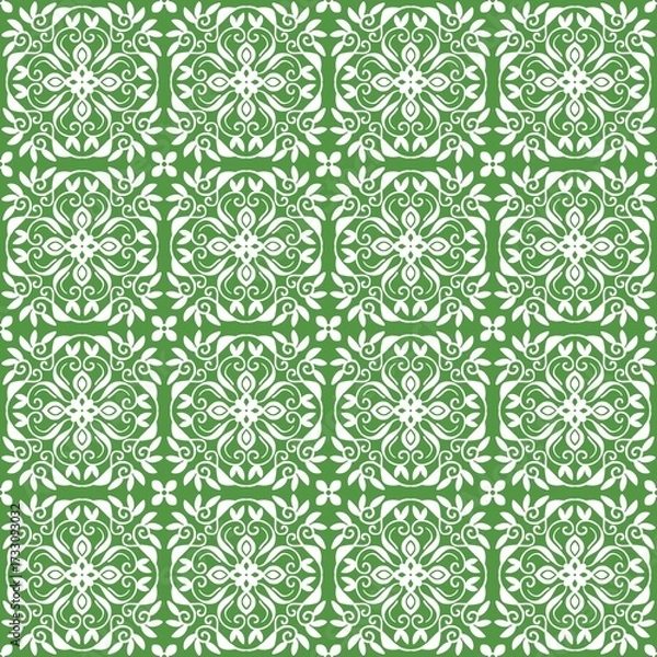 Fototapeta Elegant geometric botanical pattern for fabric, wallpaper and wrapping paper. Modern botanical textile design.