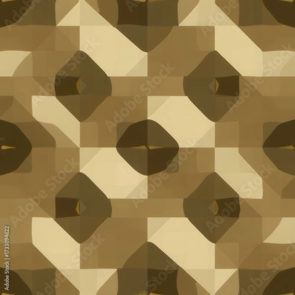 Obraz Repeating abstract geometric pattern with shades of brown and tan digital art background