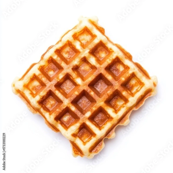 Fototapeta Freshly Made Waffle with Perfect Texture and Golden Brown Color