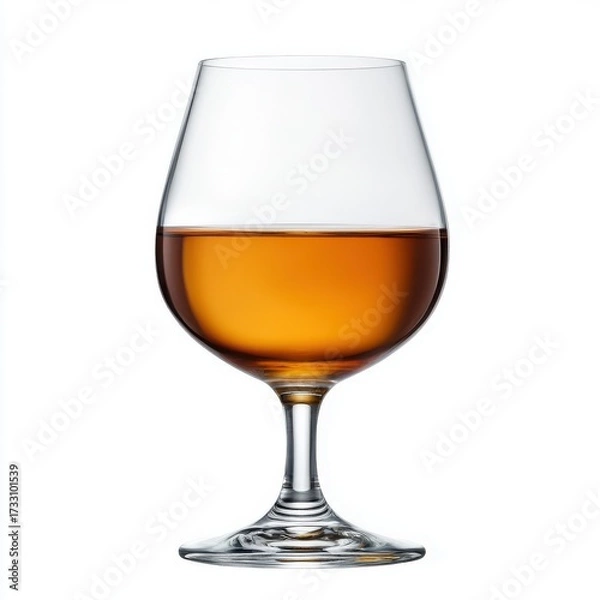Fototapeta Elegant Glass of Amber Alcoholic Beverage with Smooth Curves