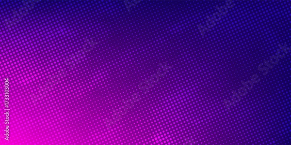 Fototapeta Gradient halftone pattern diagonal vector illustration. Pink dots, blue halftone texture. Pop Art blue pink halftone