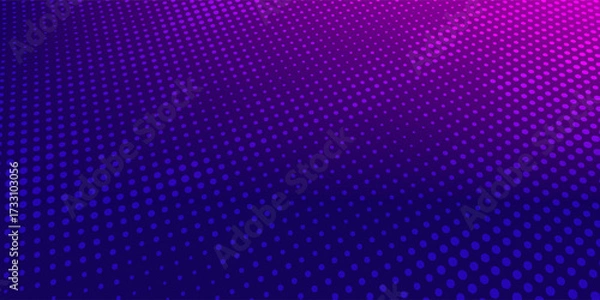 Fototapeta Gradient halftone pattern diagonal vector illustration. Pink dots, blue halftone texture. Pop Art blue pink halftone