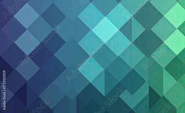 Fototapeta Abstract geometric pattern of interlocking, textured, gradient-toned, diamond-shaped polygons