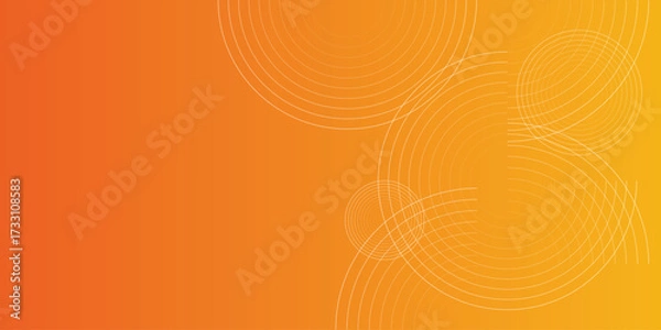 Fototapeta Abstract circle lines on red background. Geometric stripe line art design for poster, brochure, cover, website, banner