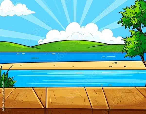 Obraz summer landscape with lake