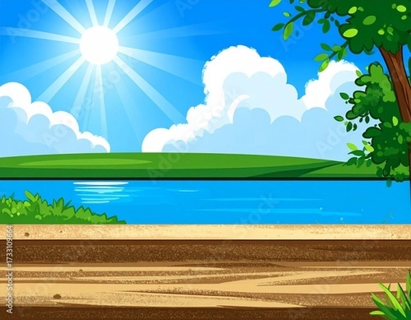 Obraz summer landscape with a lake