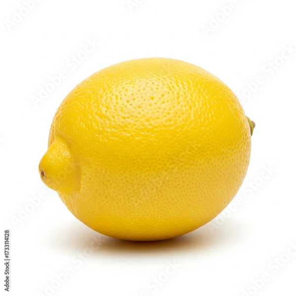 Fototapeta Bright Yellow Lemon Isolated on White Background Keywords: lemon