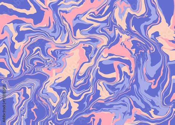 Fototapeta Abstract Marble Fluid Swirl Background in Retro Colors illustration design