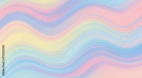 Fototapeta Pastel Wavy Abstract Background with Soft Colors and Smooth Line