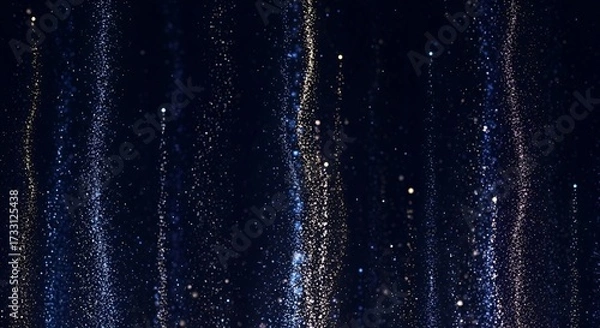 Fototapeta Shimmering Streams: A Cascade of Golden and Blue Particles on Da