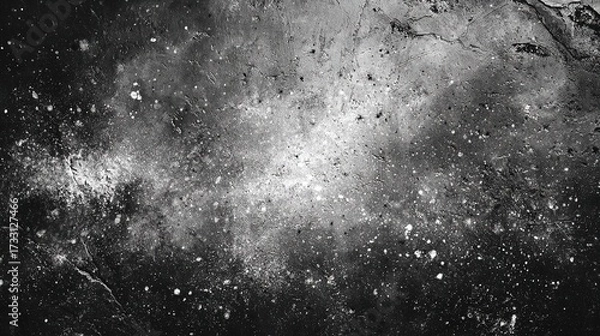 Fototapeta Old Bad Scratch and Dust Texture Poster Photo Effect Mockup. Grunge Overlay Effect with Scratch and Dust on Black Background. Retro Noisy Film Texture on Black Background. Old Photo Texture Overlay.