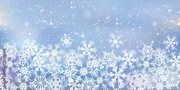 Obraz 雪　クリスマス　冬　光　背景