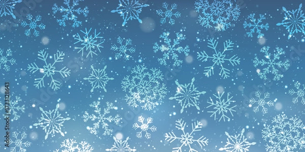 Obraz 雪　クリスマス　冬　光　背景