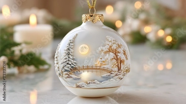 Fototapeta Exploring the 2025 Holiday Spirit with Nostalgic Christmas Ornaments and Modern Design Elements