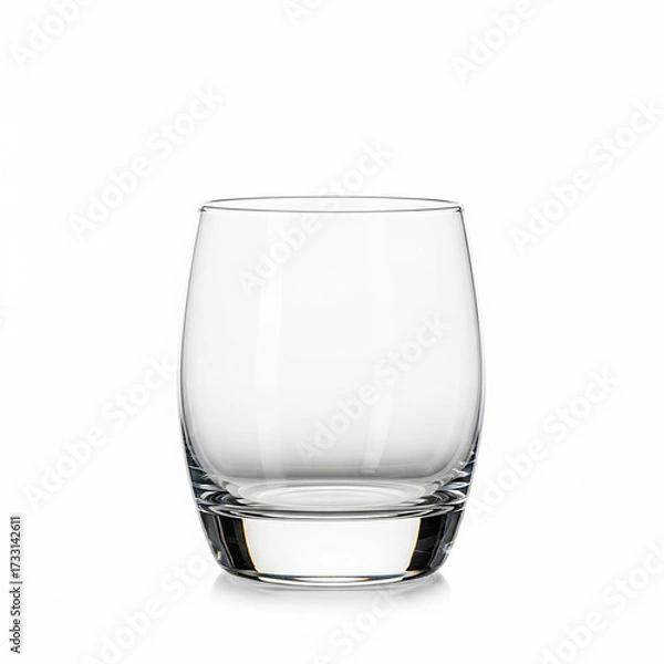 Fototapeta Clear Empty Glass Tumbler on White Background Keywords: glass, t