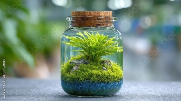 Fototapeta Exploring the Future of Drug Discovery Through Bioengineered Plants in Glass Terrariums