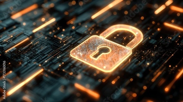 Fototapeta Secure Digital Network Illustration – Cybersecurity Icon
