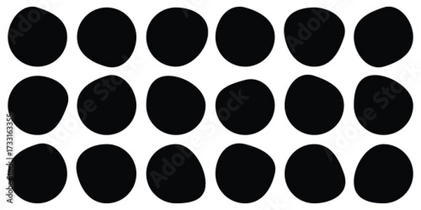 Fototapeta Blobs icon. Rock black icons. Drops or stone silhouettes. Vector set of black blobs . Organic blob shapes collection . eps 10
