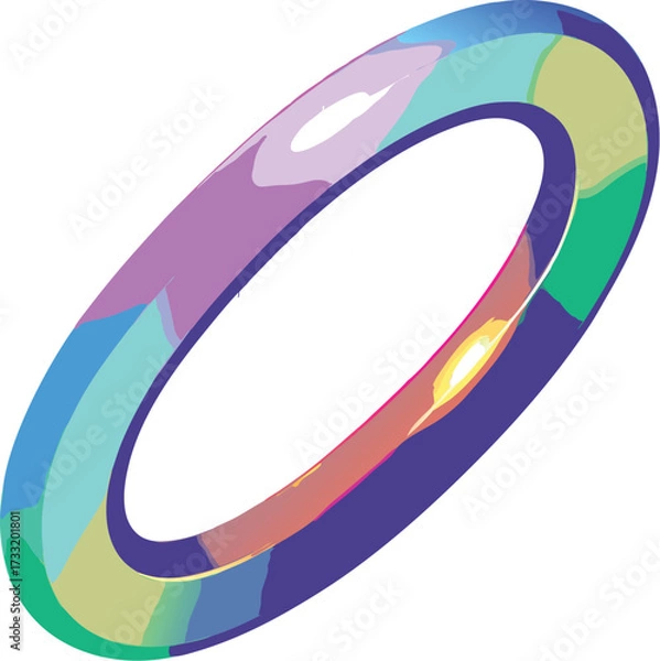 Fototapeta Abstract colorful ring with geometric patterns