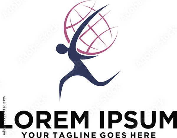 Obraz Powerful Atlas Figure Logo Vector