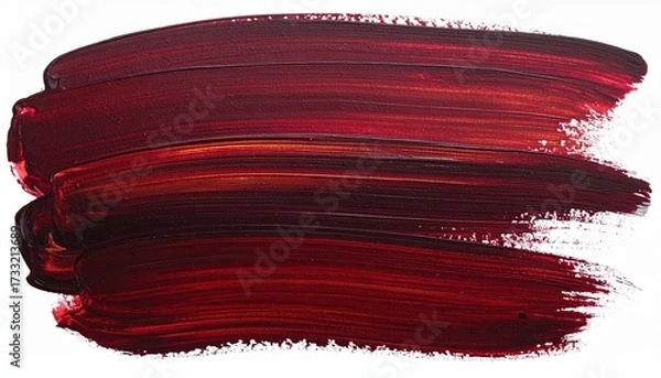 Obraz Bold, layered red paint strokes on white background, showcasing texture