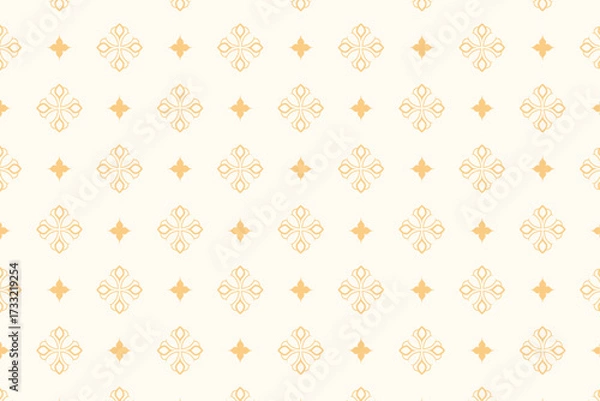 Fototapeta Golden floral seamless pattern, thai pattern vector