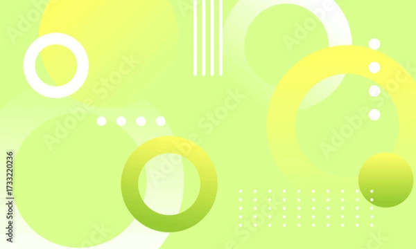 Obraz Abstract glowing yellow green composition with round geometry
