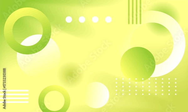 Obraz Abstract futuristic yellow-green background with circular pattern