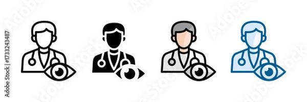 Fototapeta Ophthalmologist Icon Set Multiple Style Collection