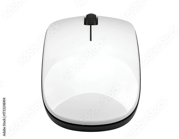 Fototapeta Modern computer mouse with a scroll wheel isolated on transparent background