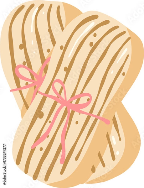 Obraz Cute Orejas Pastry Illustration