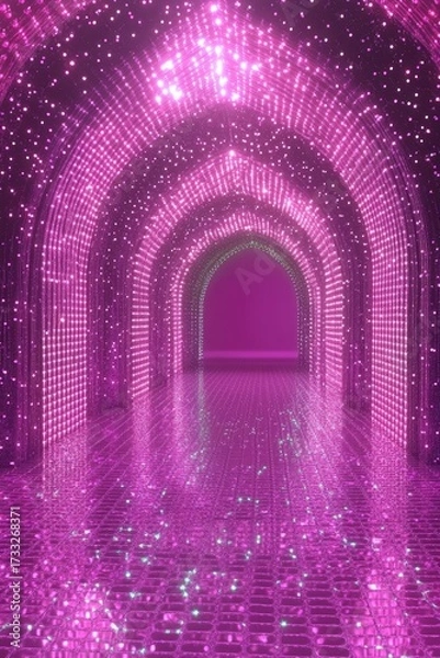Fototapeta Luminous archway; pink reflections