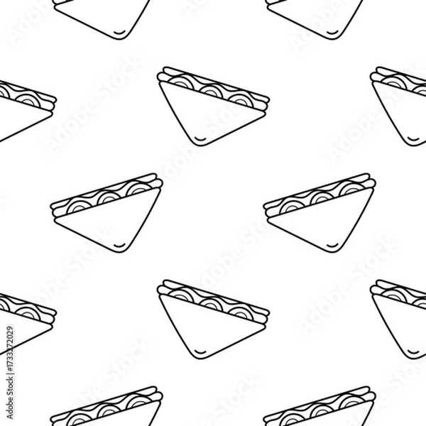 Fototapeta sandwich hand drawn seamless pattern